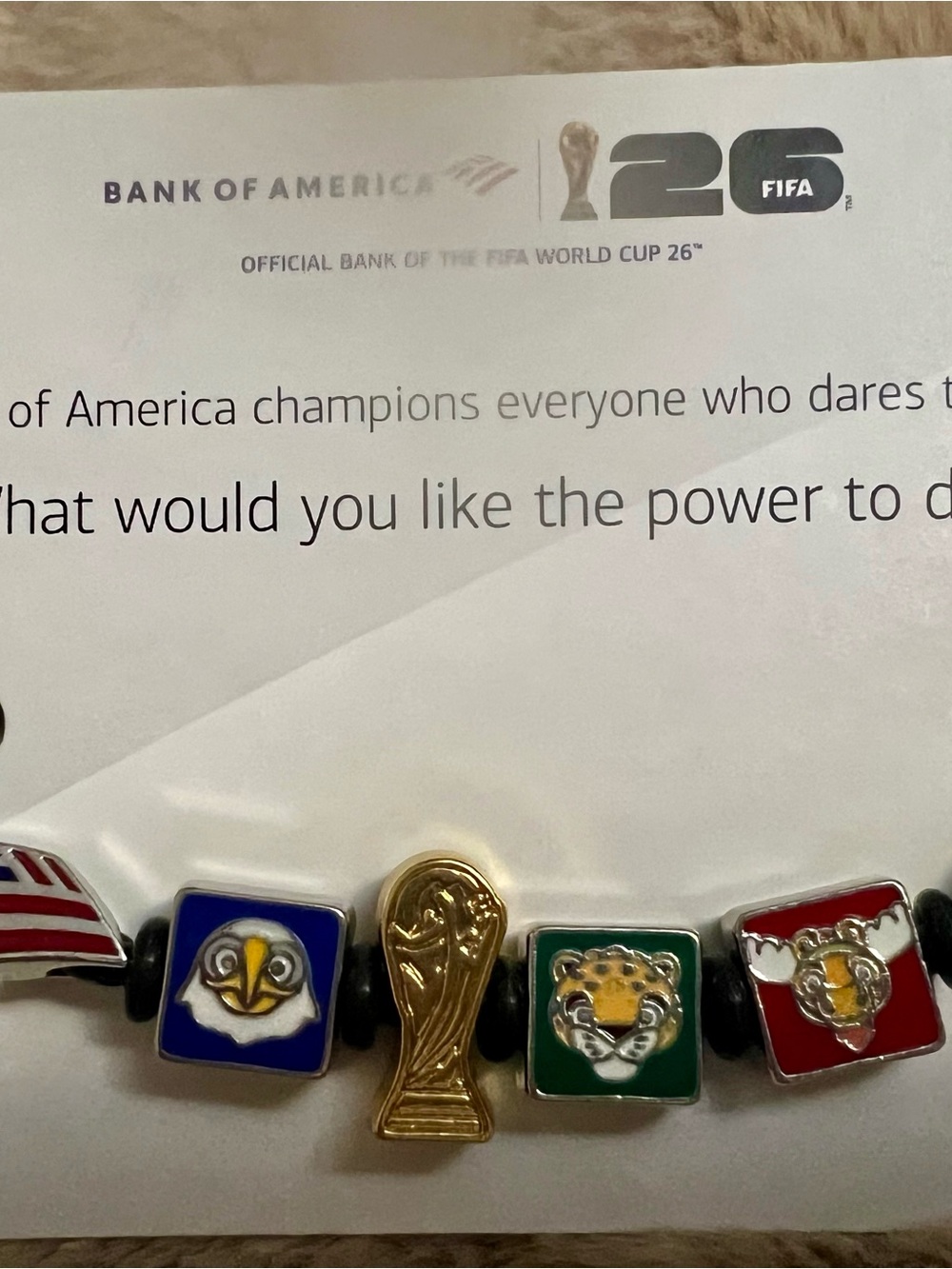 Viral Bank of America World Cup Charm Bracelet with Multicolor Enamel Squares